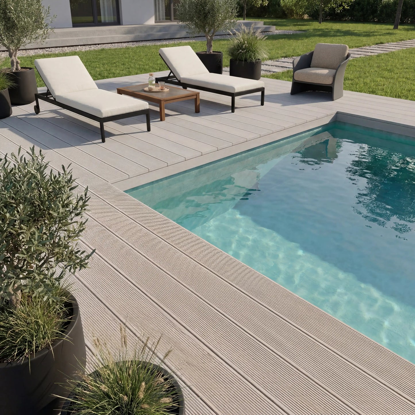 WPC Terrassendiele Massiv ECO Sand