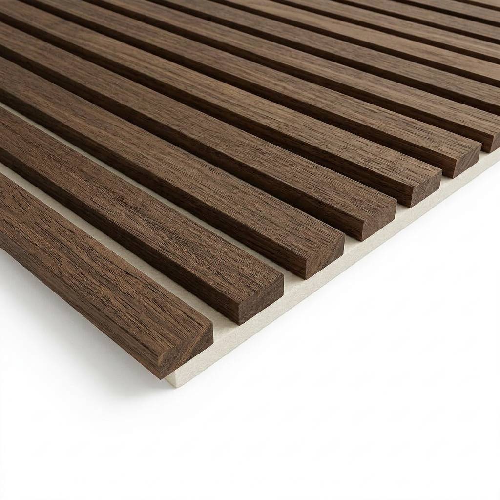 Akustikpaneel Premium Walnuss – Filz Beige 244 × 60 cm