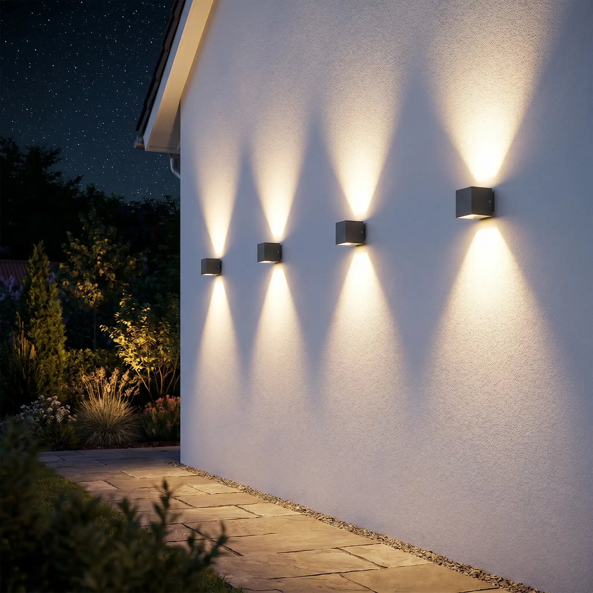 LED Solar Wand- und Zaunleuchte mit Bewegungsmelder und Fernbedienung Edge 4er Set