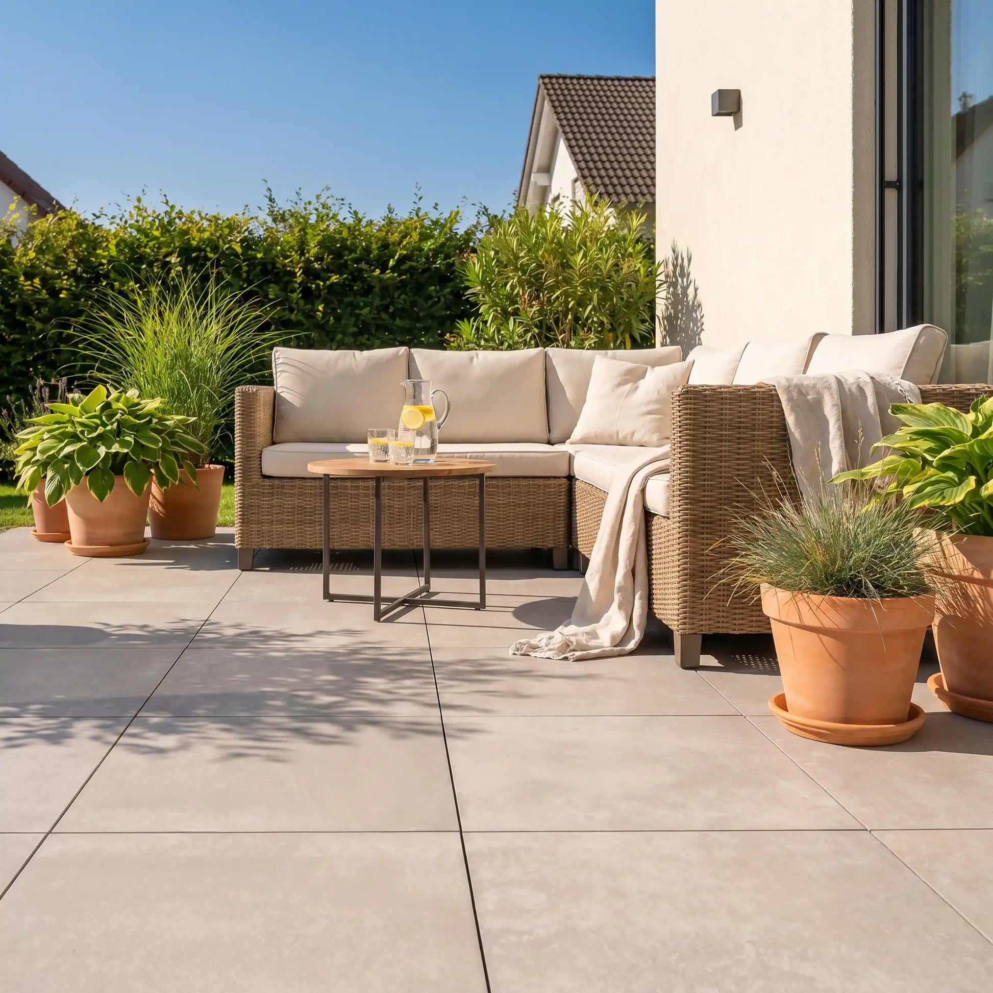 Komplettpaket Terrassenplatte White 60x60x2cm
