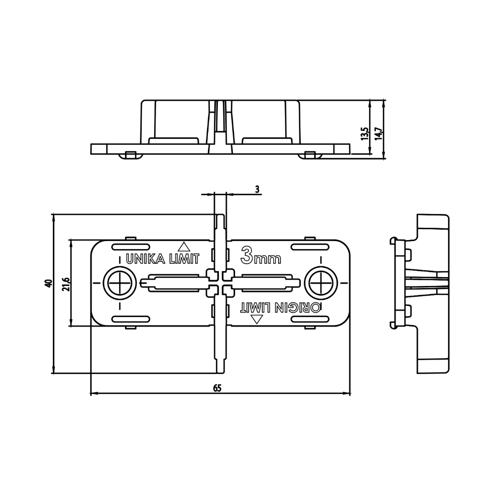Alu Klick Pro Fugenkreuz 3 mm | Plattenabstandhalter (50 Stück)