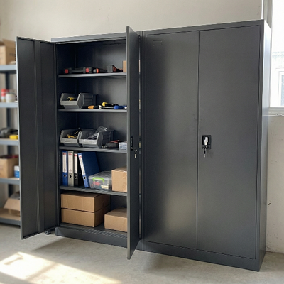 3er Set Stahlschrank XL Anthrazit 195 x 90 x 45 cm