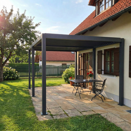 SkyShade Pro 3x5m Aluminium-Pergola mit LED & App-Steuerung – Anthrazit