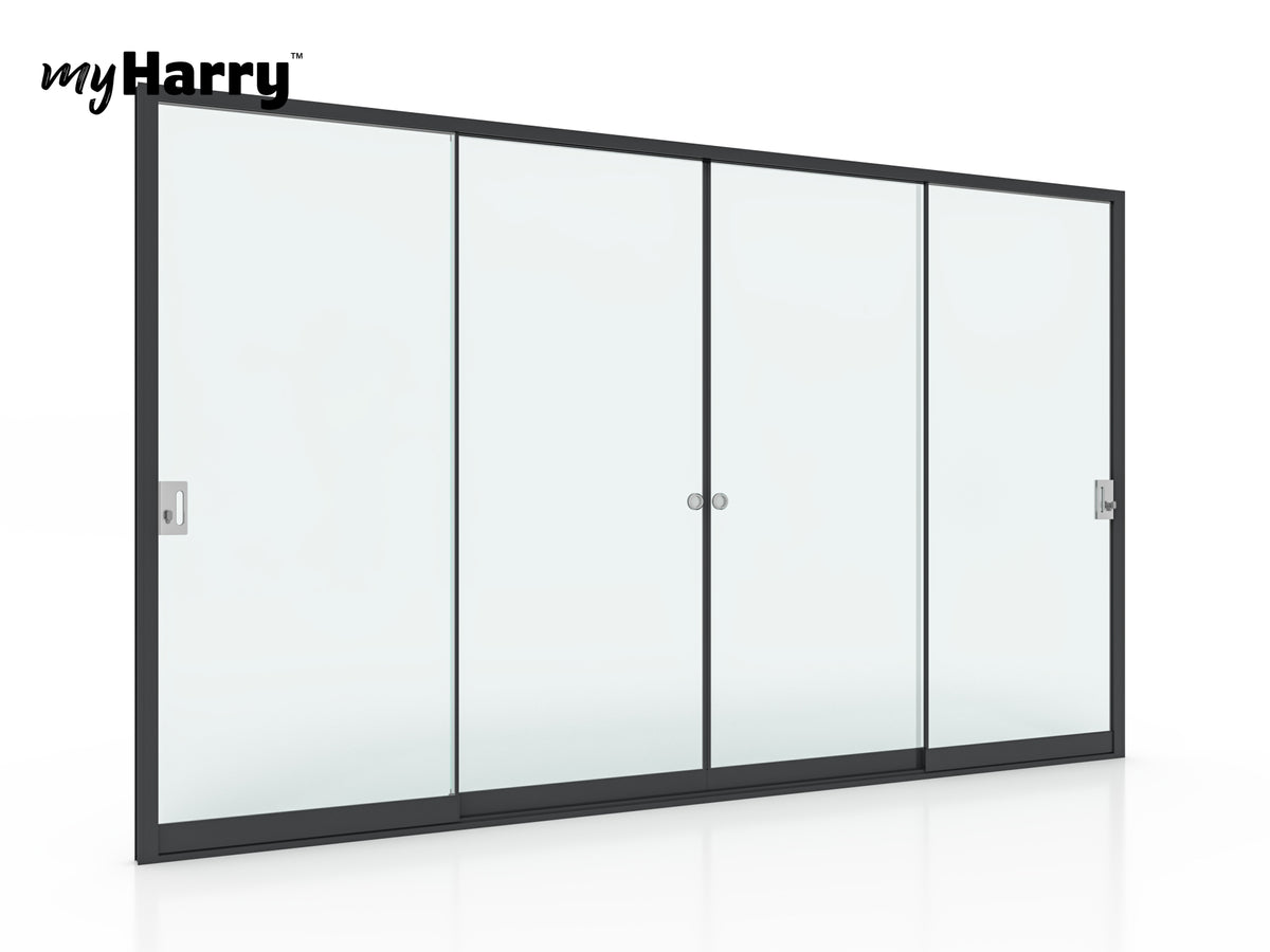 Glaswand-Element 4 m – Ansicht schräg