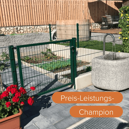 Doppelstabmattenzaun Komplettset Moosgrün 8/6/8