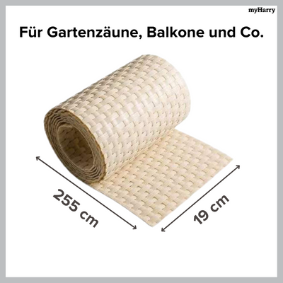 Rattan Sichtschutzstreifen Beige RD18 255cm