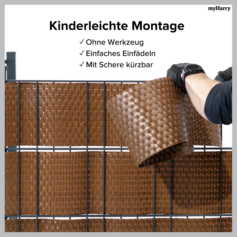 Rattan Sichtschutzstreifen Coffee RD13 255cm