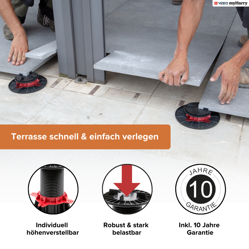 Palettenware Stelzlager 150-260mm für Terrassenplatten