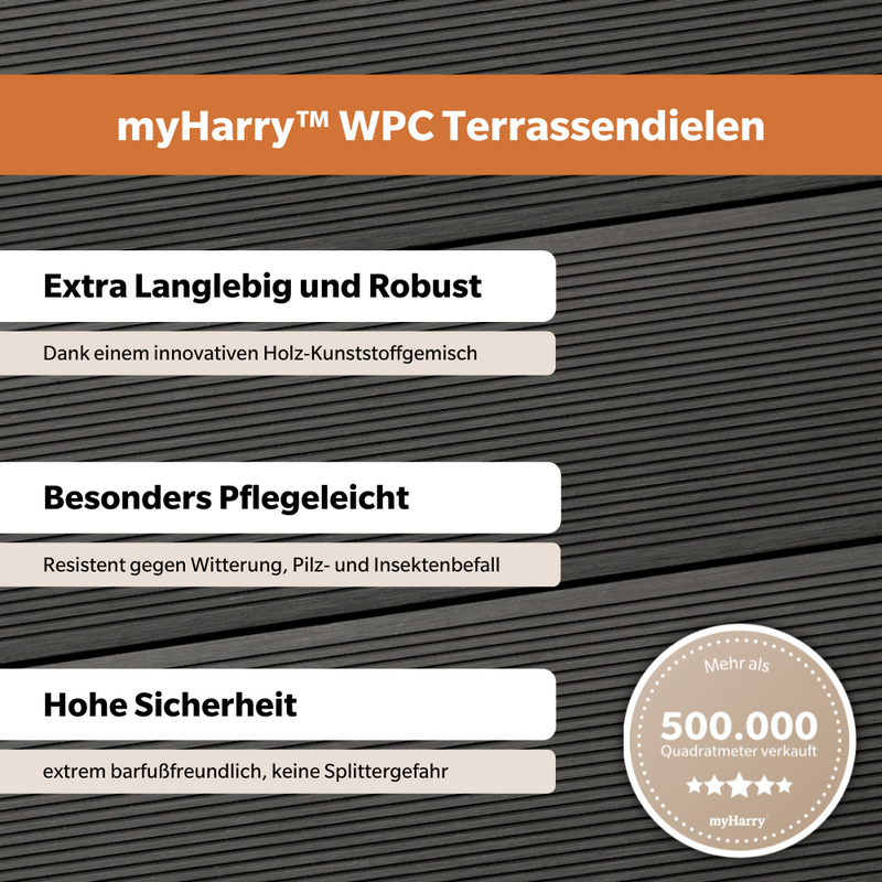 WPC Terrassendiele Massiv ECO Anthrazit