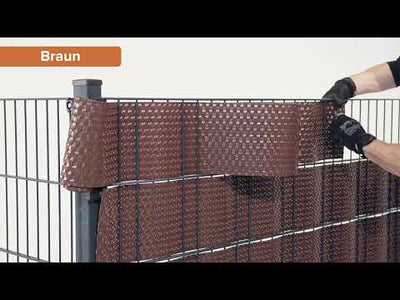 Rattan Sichtschutzstreifen Dunkelbraun RD02 255cm